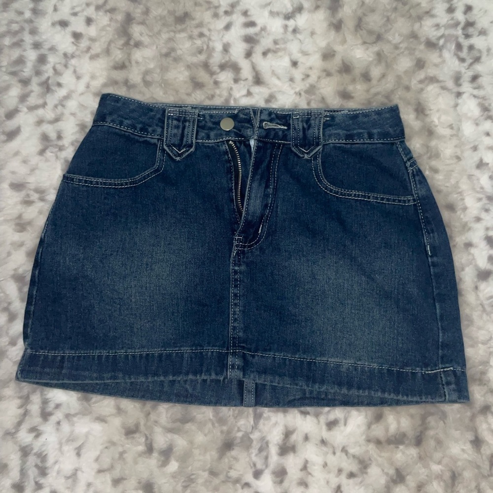 Denim mini skirt
